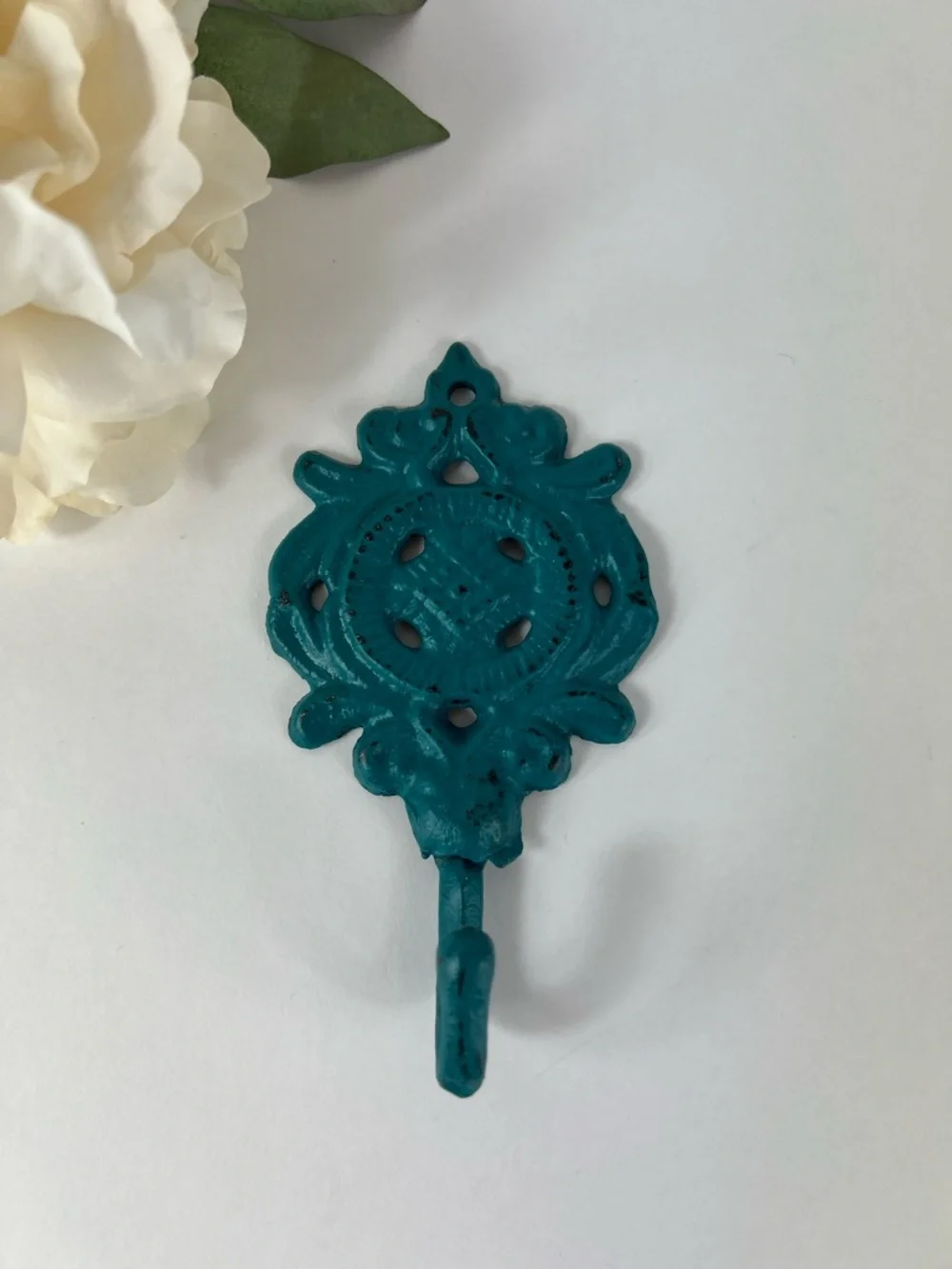 Decorative Teal Wall Hook - Ornate Home Accent Coloe is Mermaid Tail